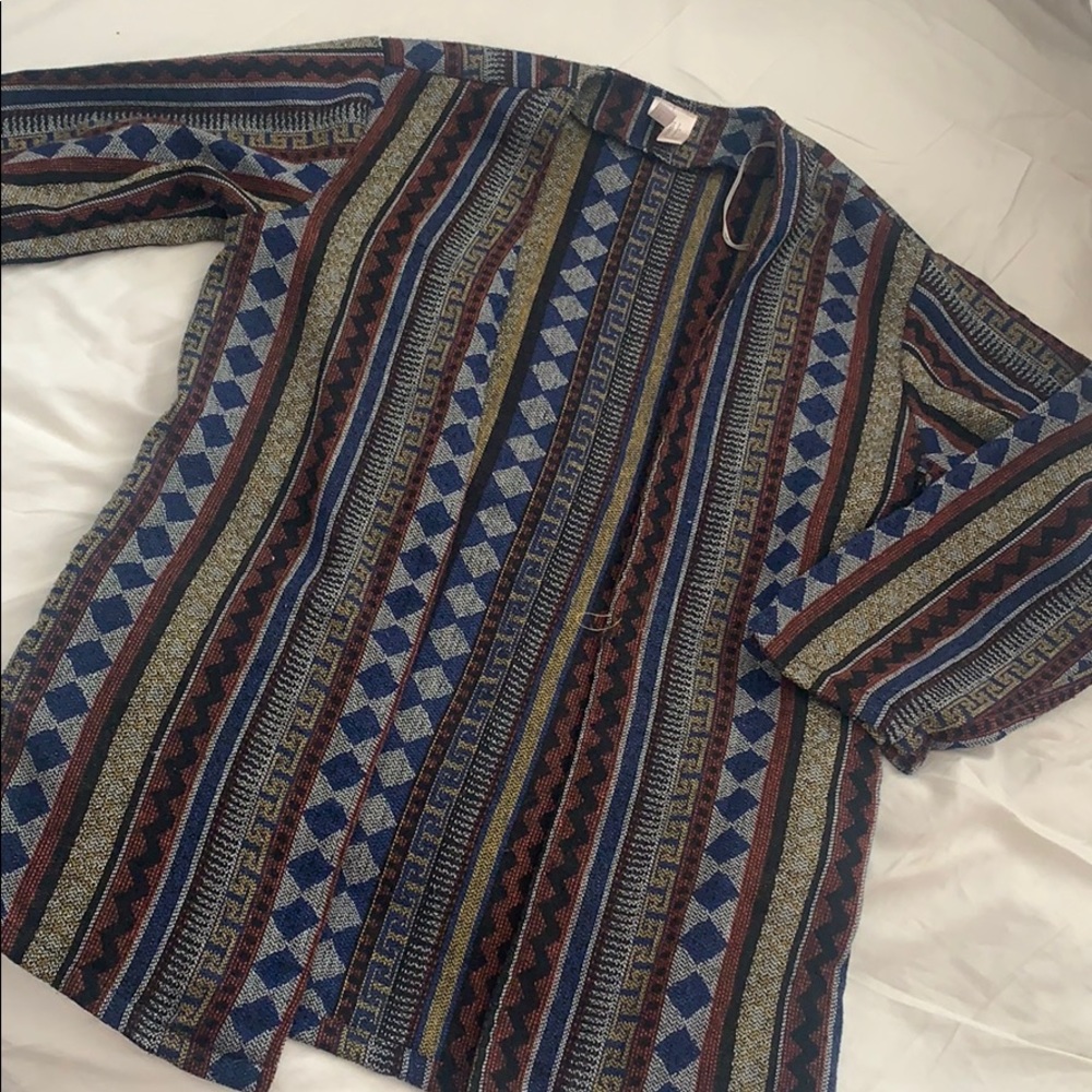Boho Canvas Oversized Cardigan